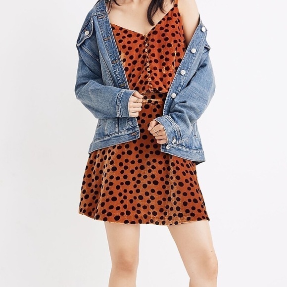 Madewell Velvet Circle Mini Skirt Leopard Dot - 4 - Picture 1 of 10
